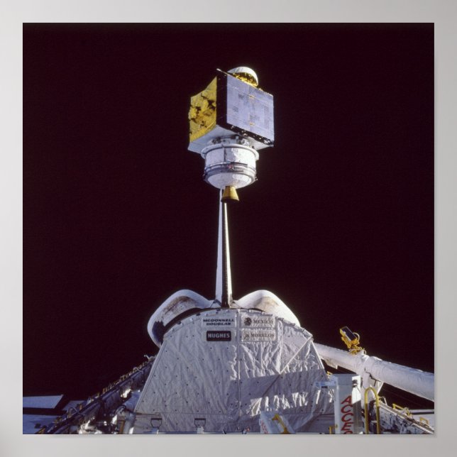 Pôster Libertação do satélite SATCOM KU-2 da Atlantis (Frente)