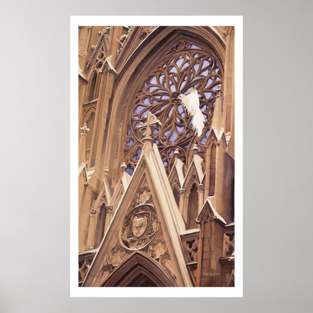 Pôster "Libertar" Dove na Igreja Trabalho de arte (Frente)