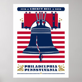 Poster Liberty Bell Philadelphia Pennsylvania Stripes