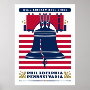 Poster Liberty Bell Philadelphia Pennsylvania Stripes