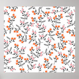 Poster Liberty Florals: bordado com títulos à mão