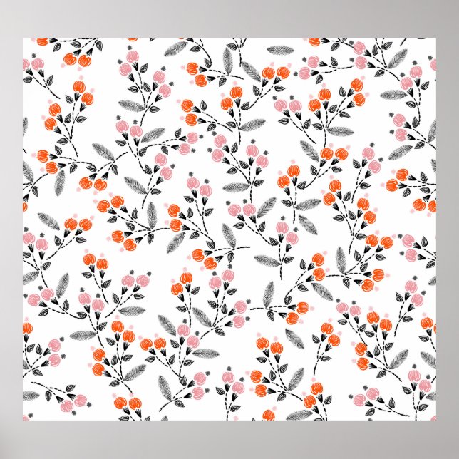 Poster Liberty Florals: bordado com títulos à mão (Frente)