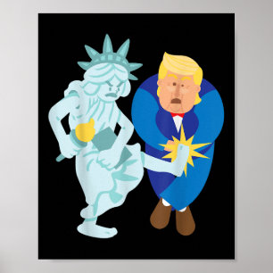 Poster Liberty Kicks Trump 2020 Eletion Anti Donald Demo
