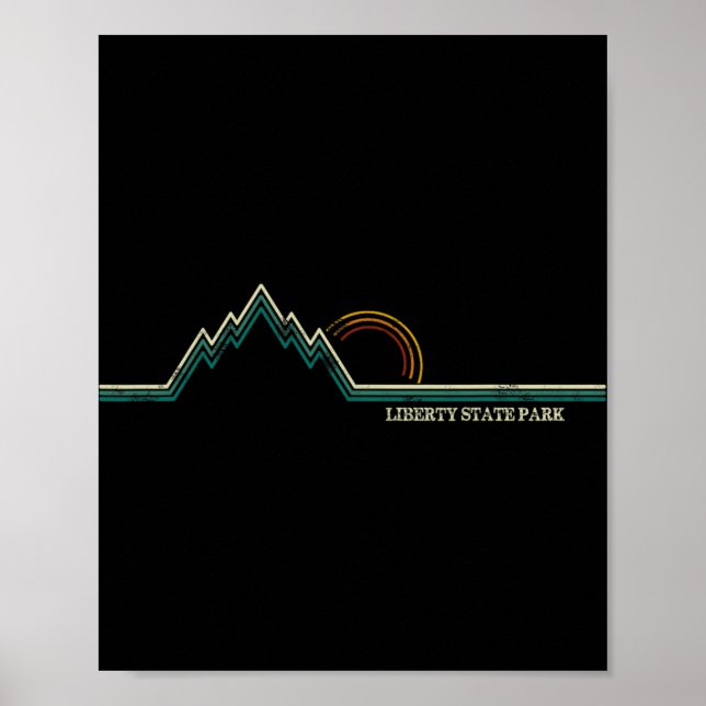 Poster Liberty State Park New Jersey Mountain Retro  (Frente)