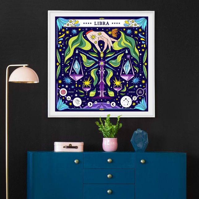 Poster Libra: “Beleza Equilibrada” Zodíaco (Criador carregado)