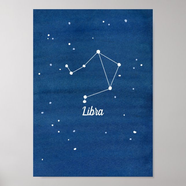 Poster Libra Constelle Night Sky Indigo (Frente)