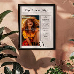 Poster Libra | Jornal de Fotografia da Astrologia Zodíaca<br><div class="desc">Este poster zodíaco de aniversário tem o estilo de se parecer com um cobrir de jornal elegante que apresenta sua própria foto e informação. Perfeito para os amigos e familiares desejarem um dia feliz ao tornarem-se um ano mais velhos. Com o nome do receptor, e traços de personagem de aniversário...</div>