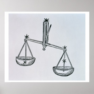 Pôster Libra (o Scales) ilustra do Poeti