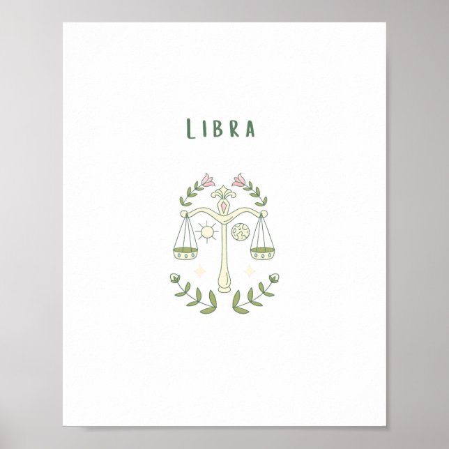 Poster Libra Rosa, zodíaco, signo do zodíaco (Frente)