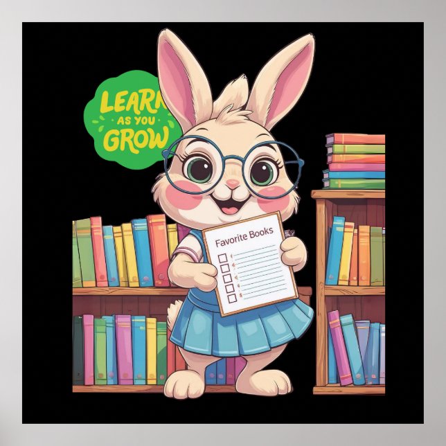 Poster 🐰📚 Librarian-in-Training Star – Rabbit Edition (Frente)