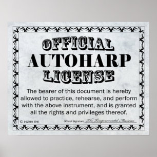Pôster Licença Autoharp