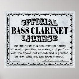 Pôster Licença Bass Clarinet