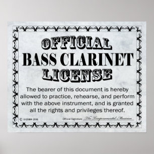 Pôster Licença Bass Clarinet
