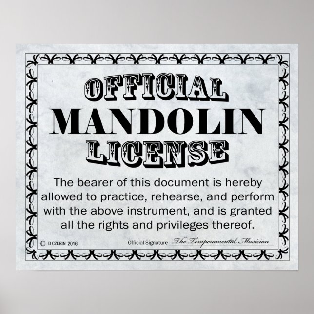 Pôster Licença de Mandolin (Frente)