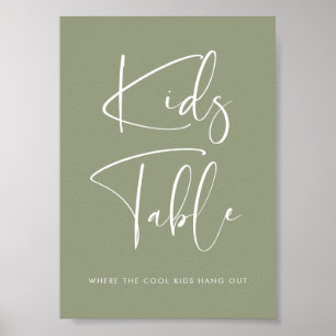 Poster Licença de mesa do Elegante Modern Sage Green Kids