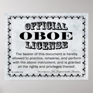 Pôster Licença de Oboe