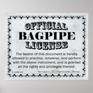 Poster Licença do Bagpipe