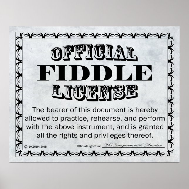 Poster Licença Fiddle (Frente)