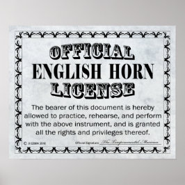 Pôster Licença Inglesa Horn