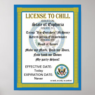 Poster Licença para certificado de aposentadoria