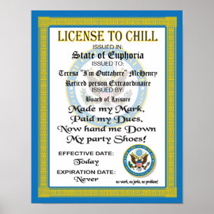 Poster Licença para certificado de aposentadoria