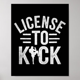 Poster Licença Para Chutar Kickboxing Kickbox Kickboxer _
