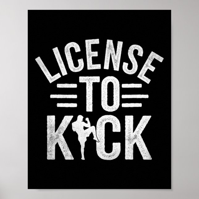 Poster Licença Para Chutar Kickboxing Kickbox Kickboxer _ (Frente)