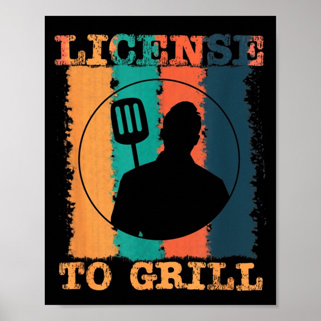 Poster Licença Para Dominar Churrasco Bbq (Frente)