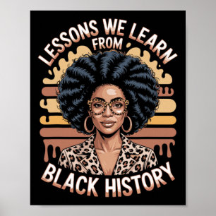 Poster Lições que Aprendemos da História Negra, Afro Pret