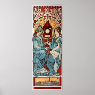 Poster Licor beneditino de Alphons Mucha