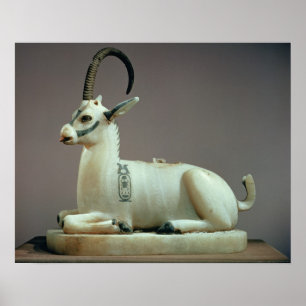 Pôster Lid of an unguent jar in the form of an ibex