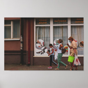 Poster Lida Belarus Architecture Street 3 Generações