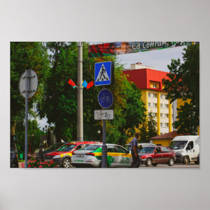 Poster Lida Belarus Architecture Street View Cityscape