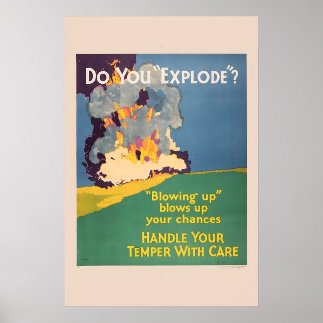 Poster Lide com Seu Temperamento com Cuidado (Frente)