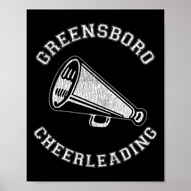 Poster Líder de torcida angustiado retro Greensboro Cheer (Frente)