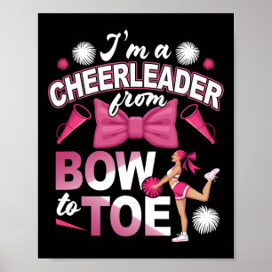 Poster Lider De Torcida Da Tira Às Pontas Da Cheerleading