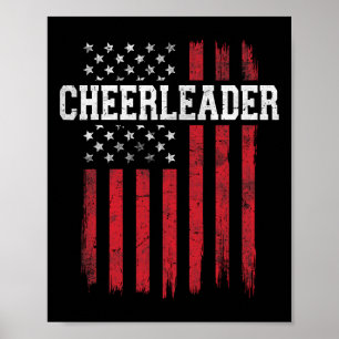 Poster Líder de Torcida Orgulhosa Bandeira Americana Usa