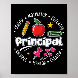 Poster Líder Principal da Escola Educador Mentor Motivado
