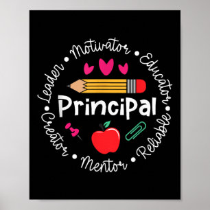Poster Líder Principal Motivador Divertido De Volta à Esc