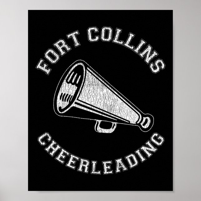 Poster Liderança de Torcida de Fort Collins Distressed Re (Frente)
