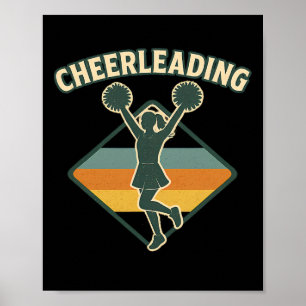 Poster Liderança de Torcida Retro Silhueta Vintage