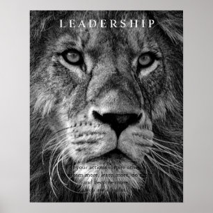 Poster Liderança Motivacional Trendational Lion Black & 