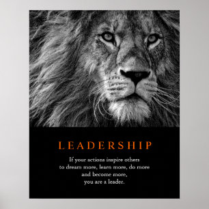 Poster Liderança Motivacional Trendational Lion Black & 