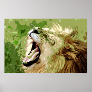 Poster Liderança Motivada Roaring Lion Pop Art