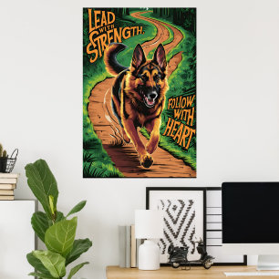 Poster Líderes de german shepherd com força