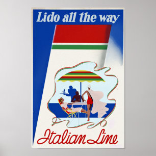 Pôster Lido toda a linha do italiano do ~ da maneira