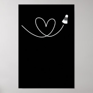 Poster Liebe zum Badminton Federball Badmintonschläger