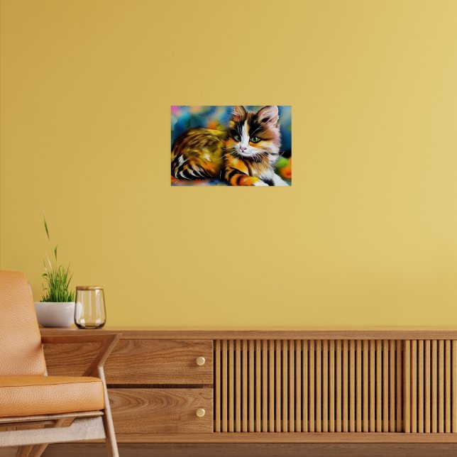 Poster Liegende Katze, Aquarell -  (Sala de Estar 2)