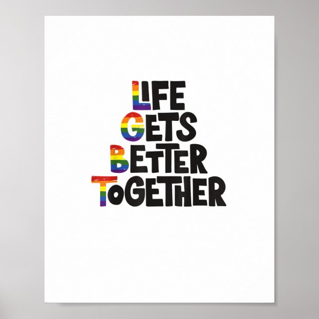 Poster Life Gets Better Together Light Colors Inspiration (Frente)