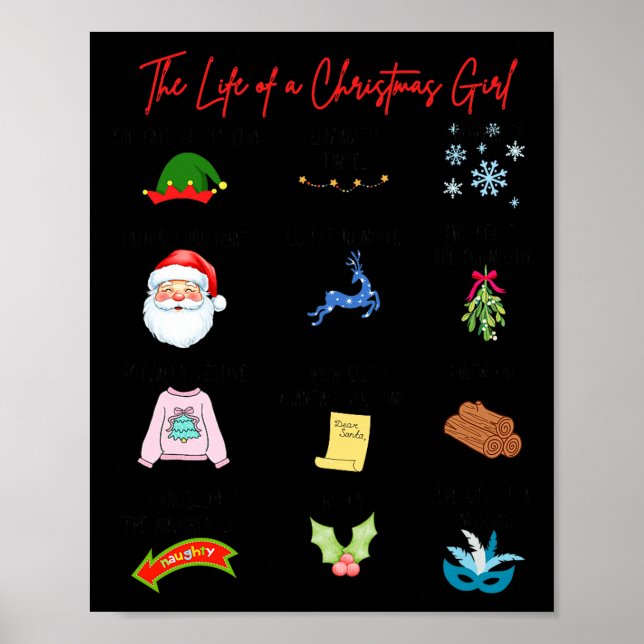 Poster Life Of A Christmas Girl Era Nk Bow Preppy Coquett (Frente)